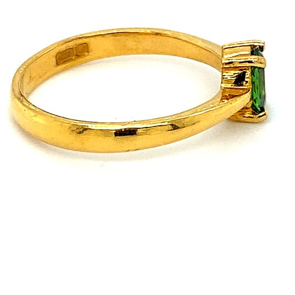 Tsavorite Garnet .75ct Solid 22K Yellow Gold Ring - Picture 3 of 6